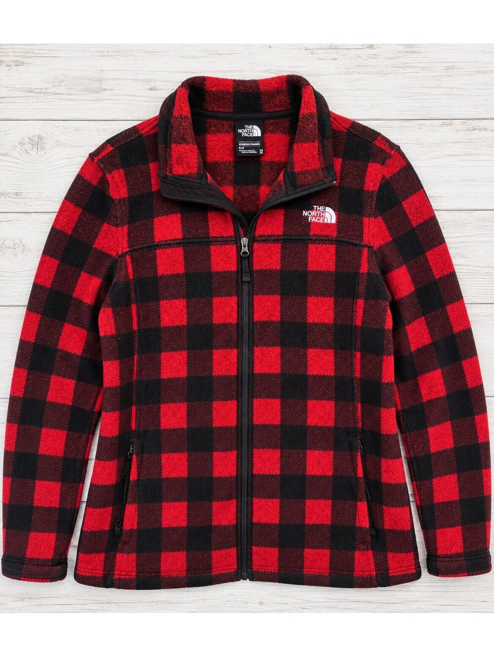 The North Face Women’s XXL Red Black Buffalo Plaid Full Zip Fleece Jacket